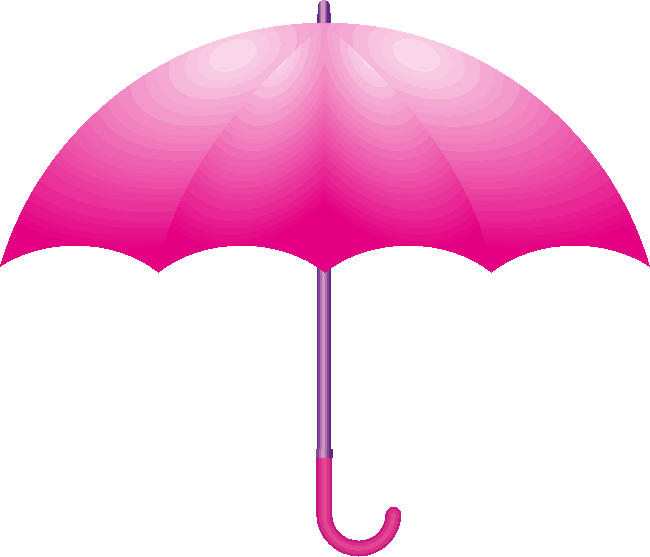 きれいなピンク色の雨傘のイラスト