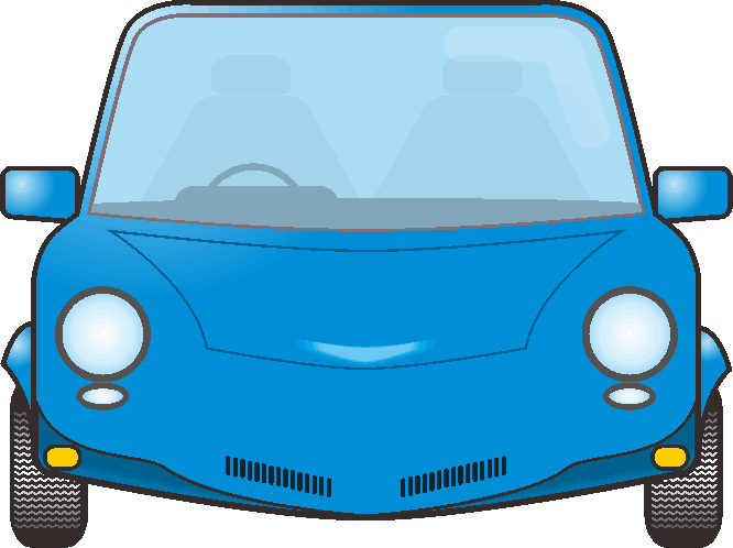 青い小型乗用車のイラスト