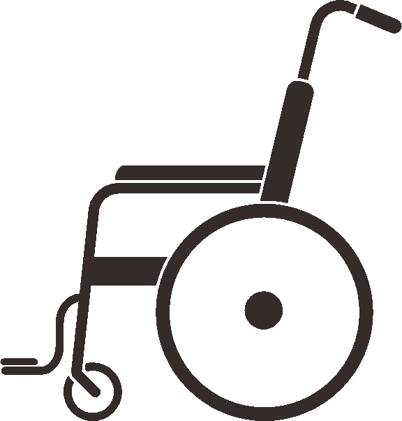 歩行困難な入院患者さんに必要な車椅子のピクトグラム