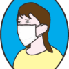 抗菌マスクをしている女性のイラスト