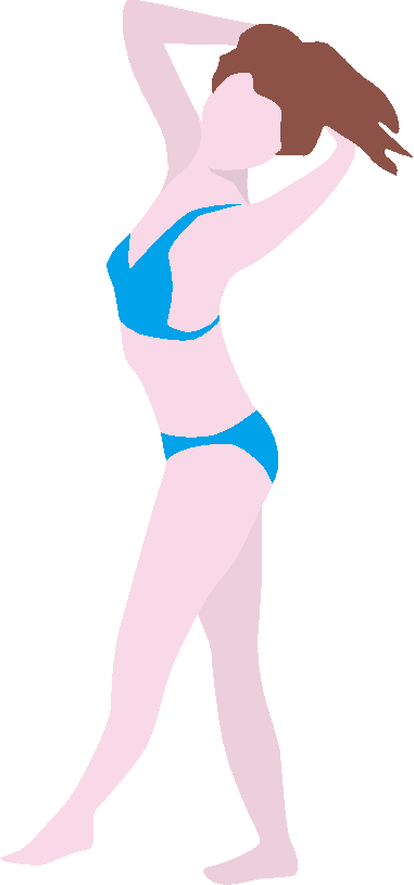 立ち姿の水着女性のイラスト
