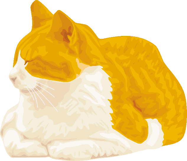 眠りかけている猫のイラスト