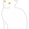 緑色の瞳を持ったメスの白猫のイラスト