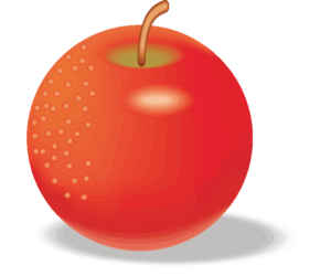 正円形のリンゴのイラスト画像
