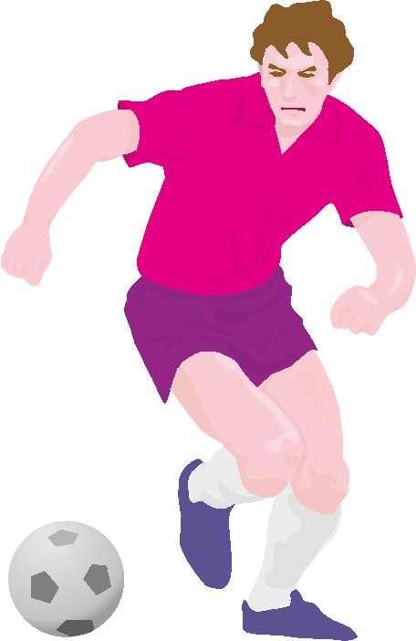 ボールを追うサッカー選手のイラスト