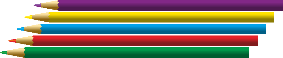 ５色並んだ色鉛筆のイラスト