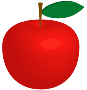 真っ赤なリンゴのイラスト画像