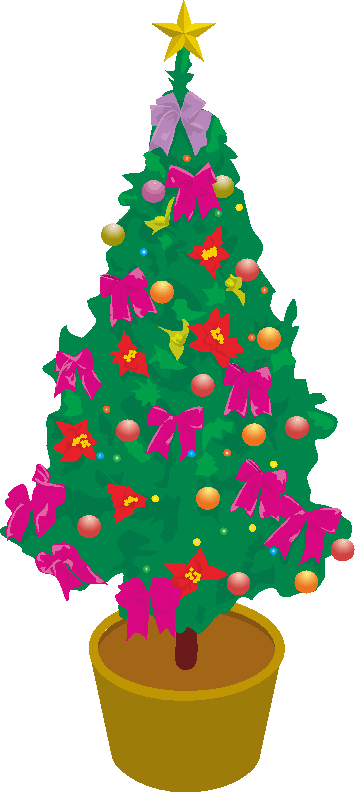 カラフルなクリスマスツリーのイラスト