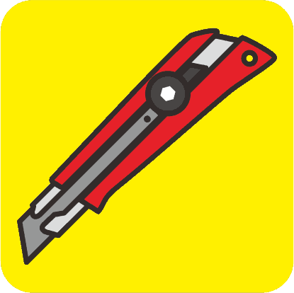 赤いカッターナイフのアイコン