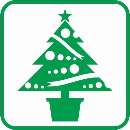 クリスマスツリーの単色アイコン画像
