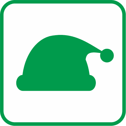 サンタクロースの帽子の単色アイコン画像