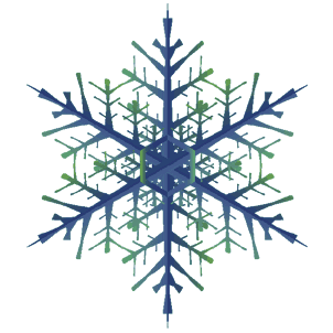 樹枝状雪の結晶の架空イラスト