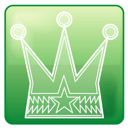 緑色ベースの王冠のワンポイントイラスト画像