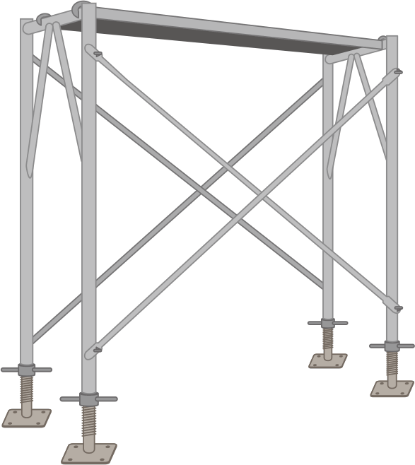 ビティと呼ばれている建設用組立式足場のイラスト