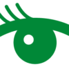 まつ毛の長い緑色の目のワンポイントアイコン画像