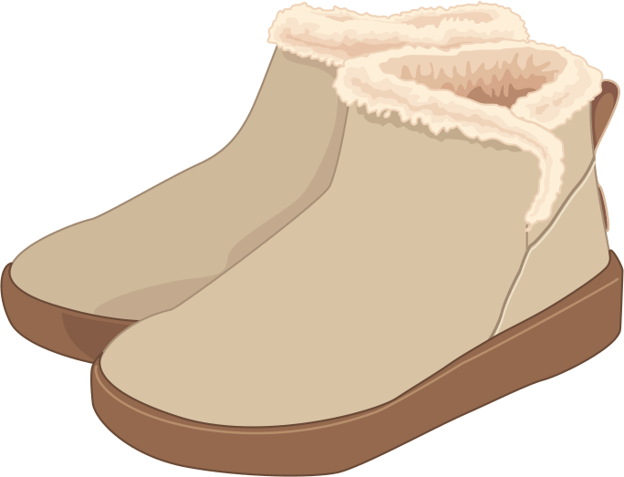 冬用のオシャレな防寒靴のイラスト