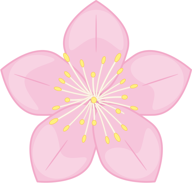 桃色の桃の花のイラスト