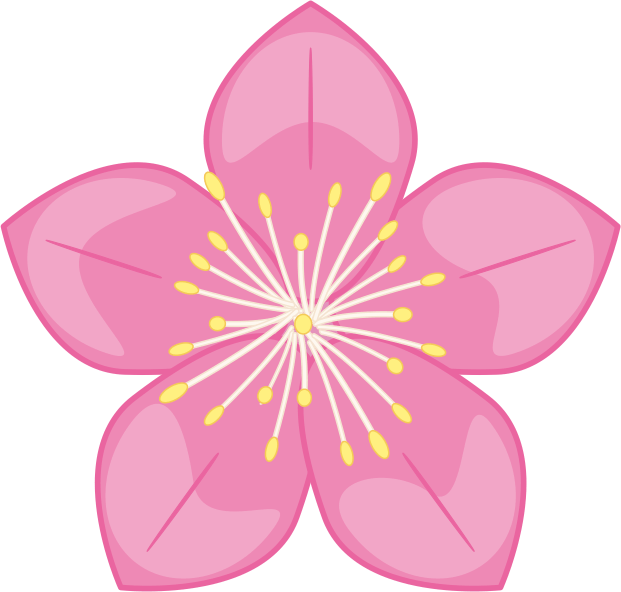 薄いピンク色の桃の花のイラスト