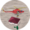 洪水被災者を防災ヘリコプターで救助しているイラスト