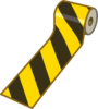 工事現場で安全のための注意喚起を促すトラテープのイラスト