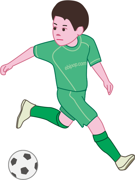 ゴールをねらうサッカー少年のイラスト