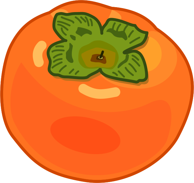 光沢のある柿の果実のイラスト
