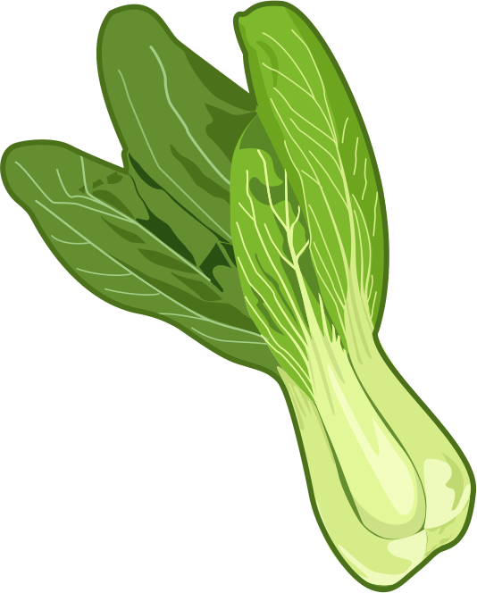緑黄色野菜でβ-カロテンが豊富なチンゲンサイのイラスト