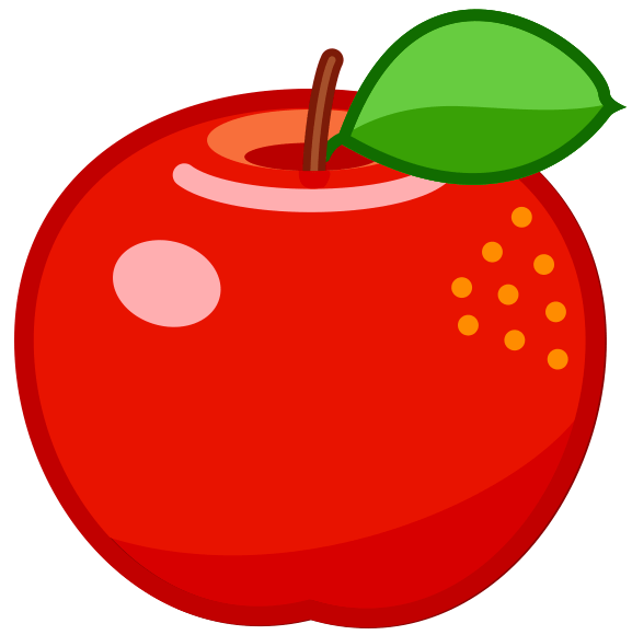 赤いリンゴのアイコンイラスト素材