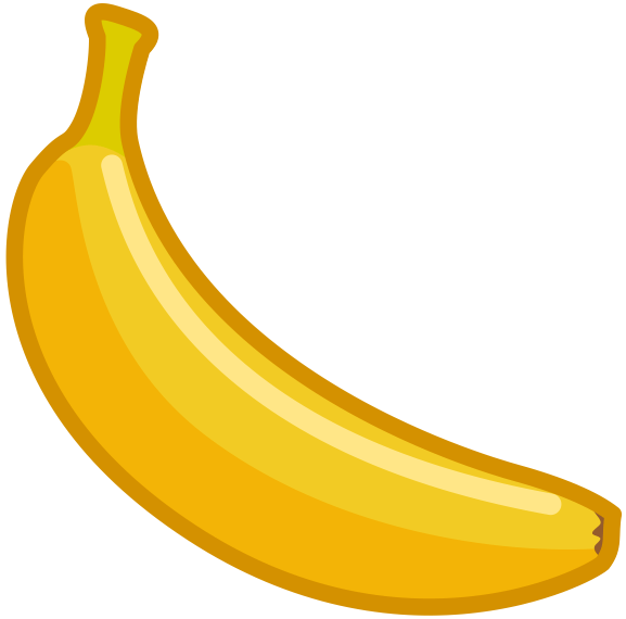 黄色いバナナのアイコン・イラスト