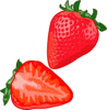 赤く熟した甘いイチゴのイラスト