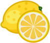 スライスレモンとレモン一個の組み合わせアイコン