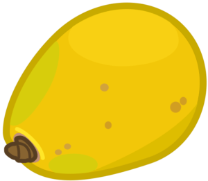 黄色に熟したパパイアのアイコン・イラスト