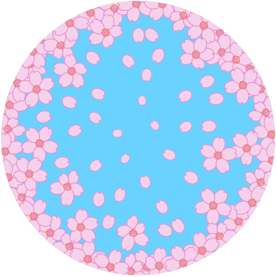 空いっぱいの桜の花のイラスト。