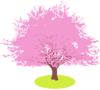満開の桜の木のイラスト。
