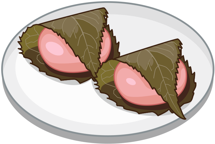 美味しそうな桜餅のイラスト
