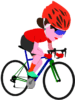 自転車のロードレースに挑戦している女性のイラスト