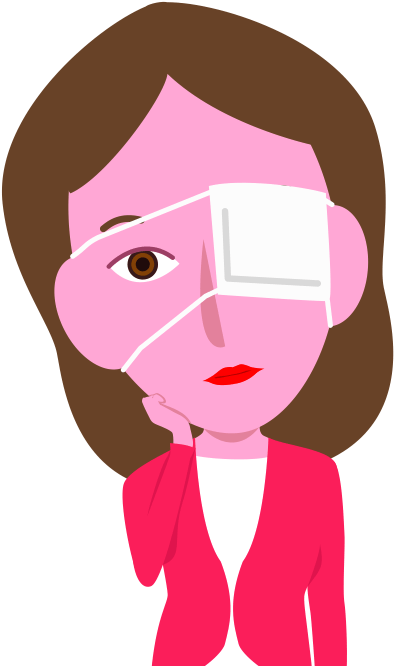 眼帯をしている女性のイラスト