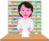 明るい笑顔の女性薬剤師のイラスト