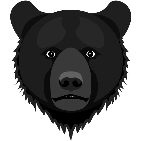 怖いクマの顔のイラスト