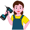 大好きな電動工具を持ったDIY女子のイラスト
