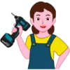 大好きな電動工具を持ったDIY女子のイラスト