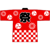 地が赤色の祭り半纏（法被）のイラスト