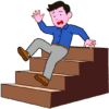 階段で足を踏み外して転落しそうな男性のイラスト