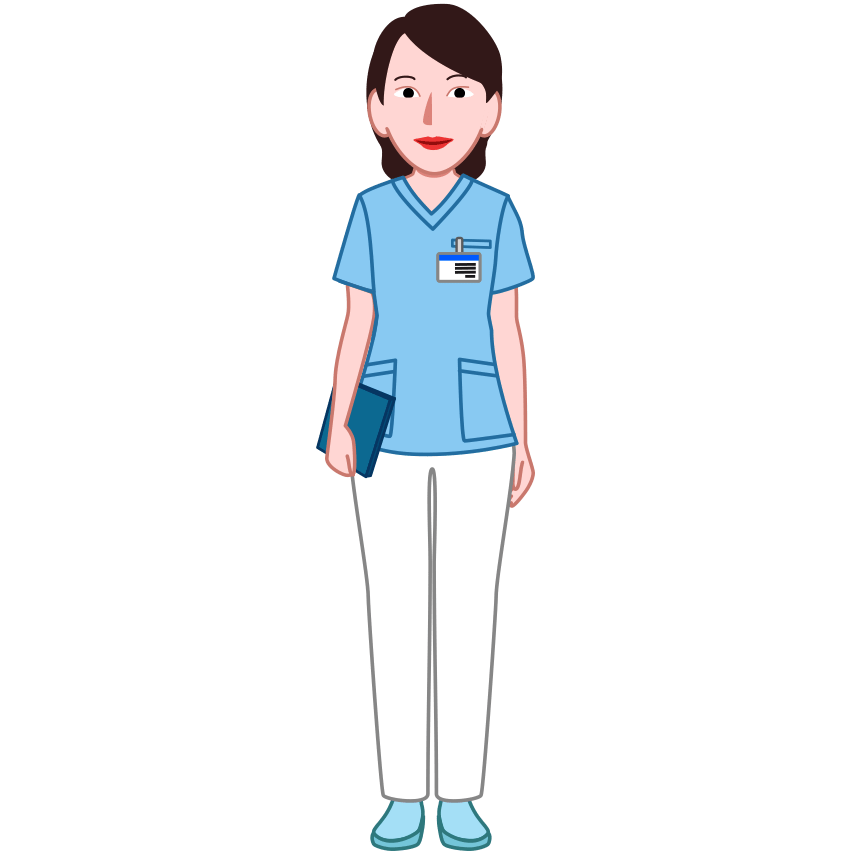 病棟の女性看護師のイラスト
