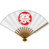 お祭りの踊りで使う扇子のイラスト