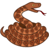とぐろを巻いている危険な毒蛇のイラスト