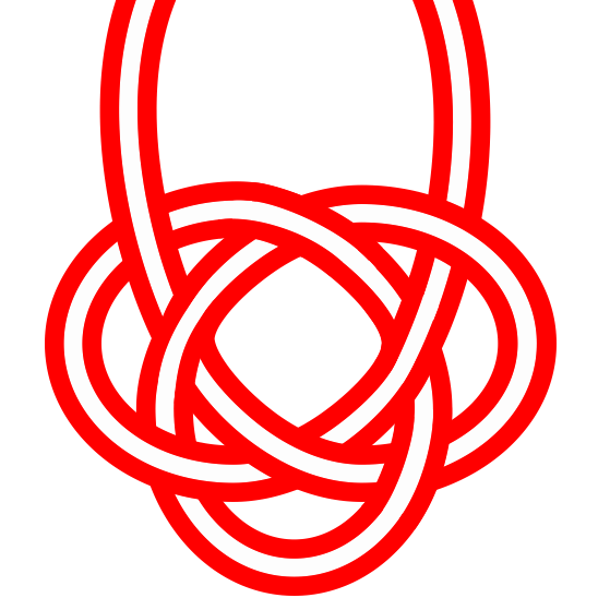 お祝いの場面に縁起の良いあわじ結び【赤白の結び目】のイラスト