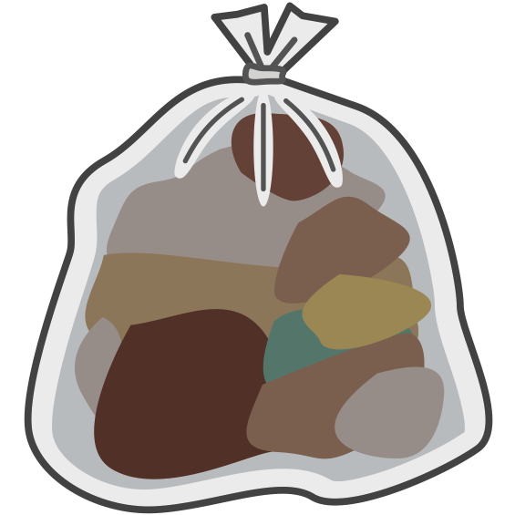 廃品や捨てる物が詰まったゴミ袋のイラスト