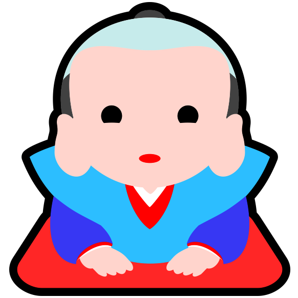 かわいい福助人形のアイコン素材｜お正月キャンペーン・商売繁盛のバナーに