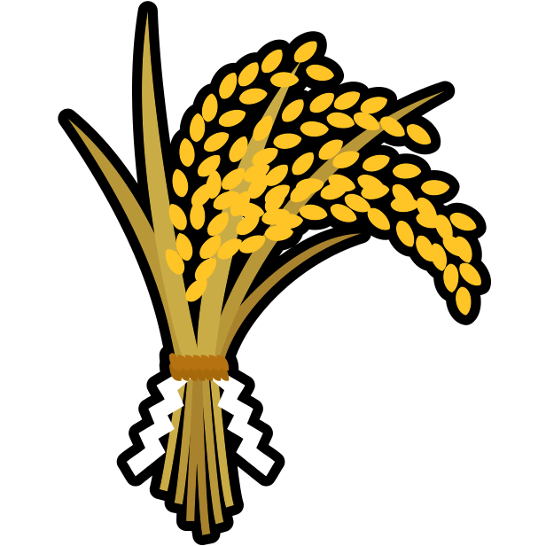 稲穂を束ねて紙垂（しで）を挟んだ正月飾りのアイコン